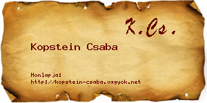 Kopstein Csaba névjegykártya